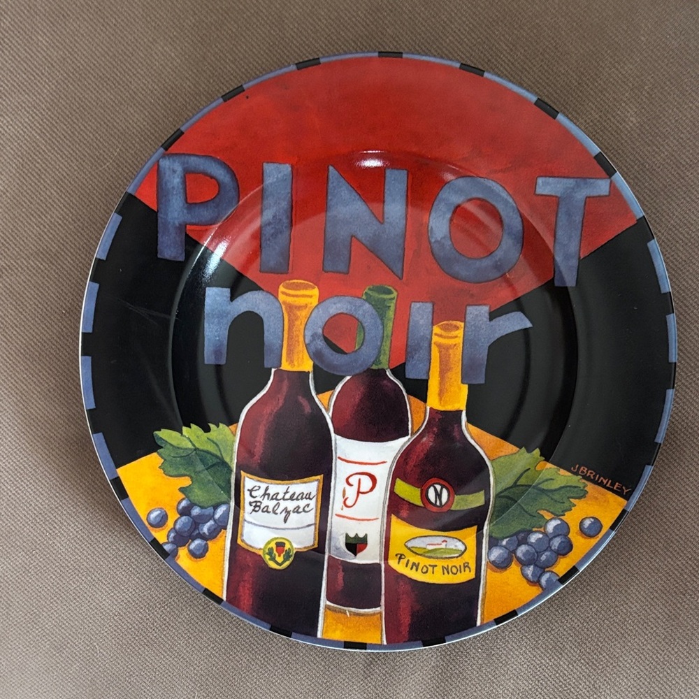 Colorful Wine-Themed Decorative Plate